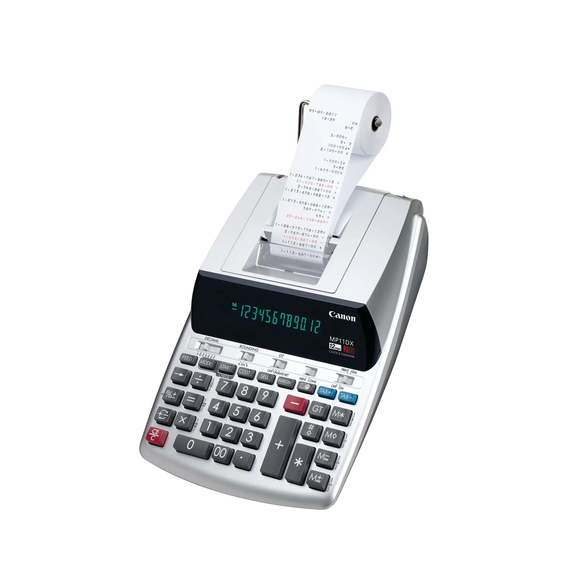 Canon MP11DX-2 Desktop Printing Calculator with Currency Conversion, Clock, and Calendar