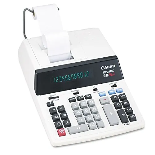 Canon MP21DX Desktop Calculator with 12-Digit Display, Black/Red Print, and Large Keys