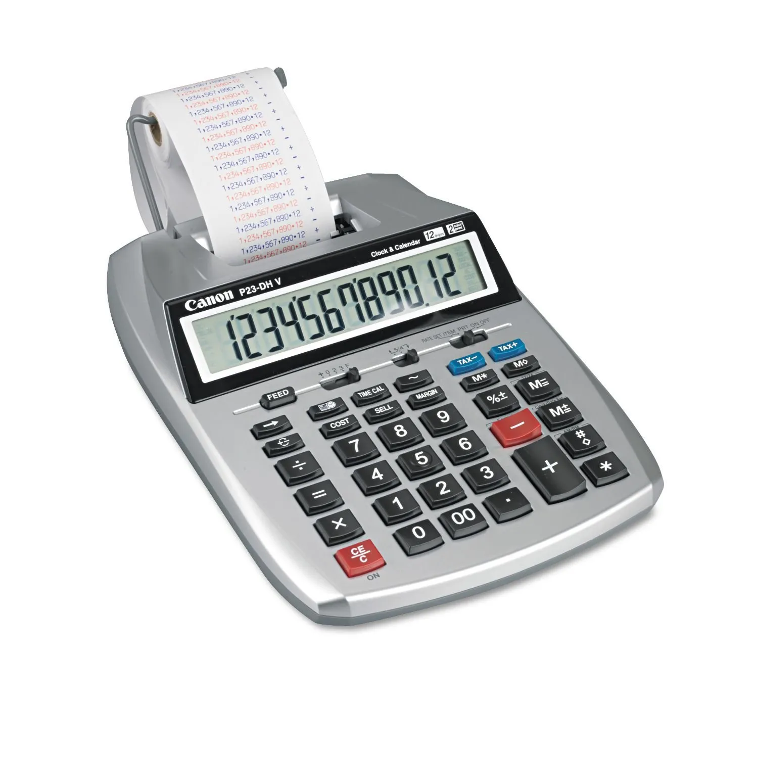 Canon P23DHV 12-Digit Printing Calculator in Purple/Red - Time & Profit Margin Functions