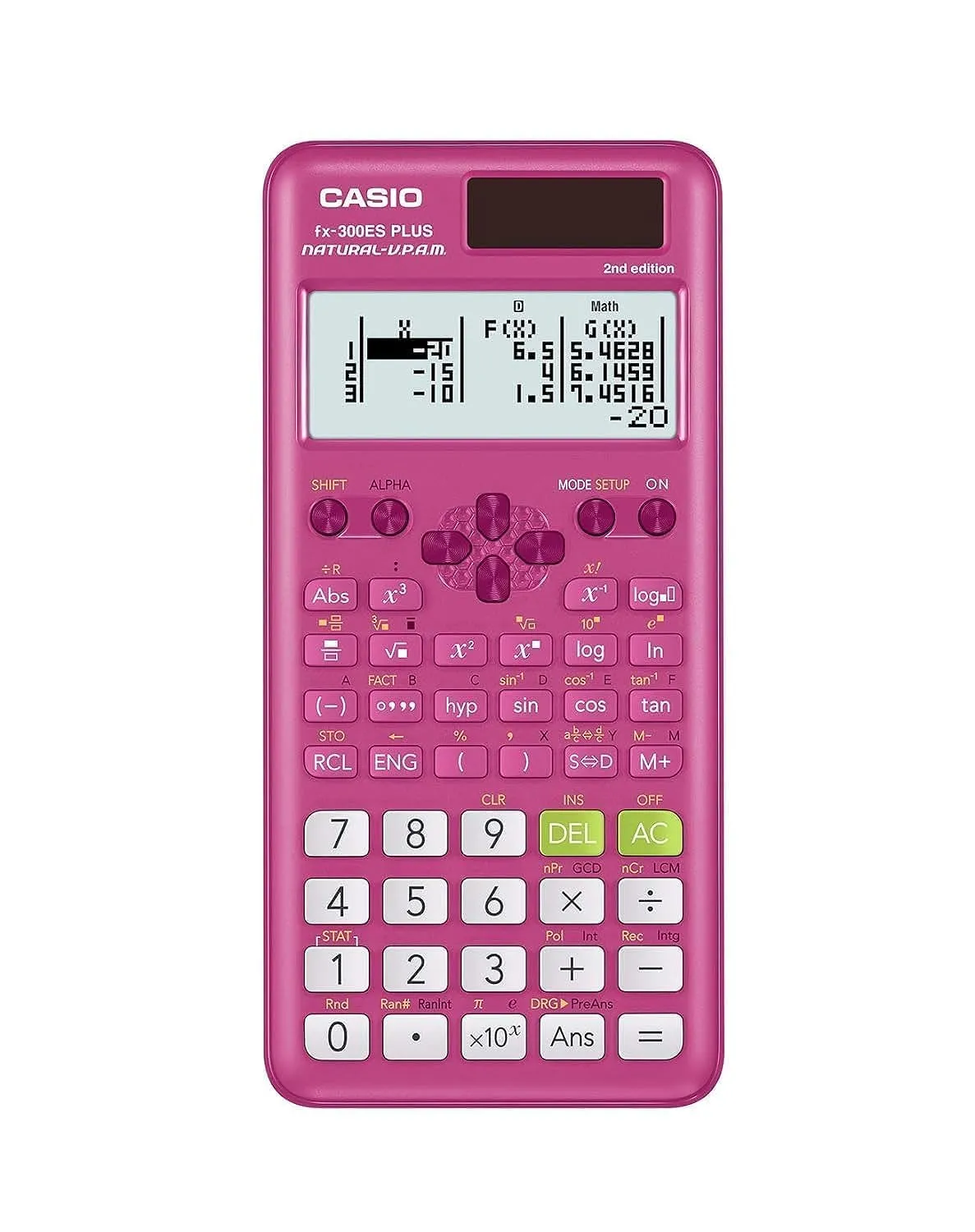 Casio FX-300ESPLS2PKSAIT Scientific Calculator - Pink, Natural Textbook Display, 262 Functions