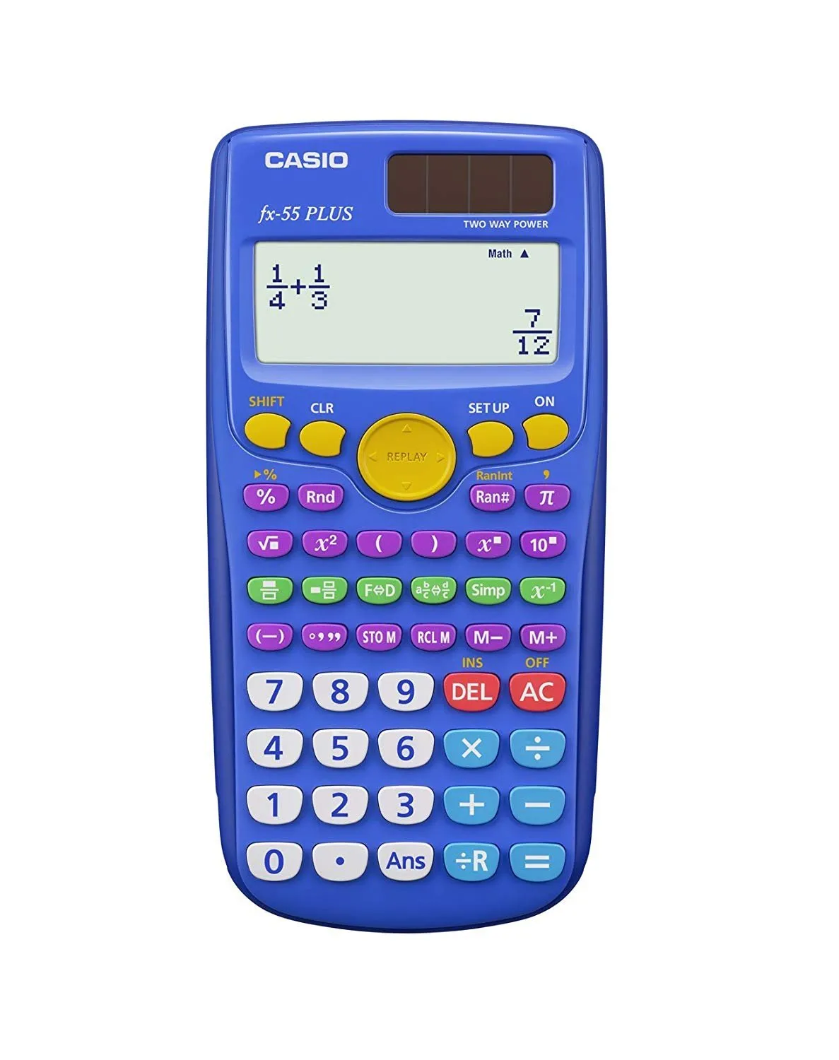 CASIO FX55 PLUS DUAL POWER 10+2 DIGIT FRACTION CALCULATOR - Reliable & Efficient