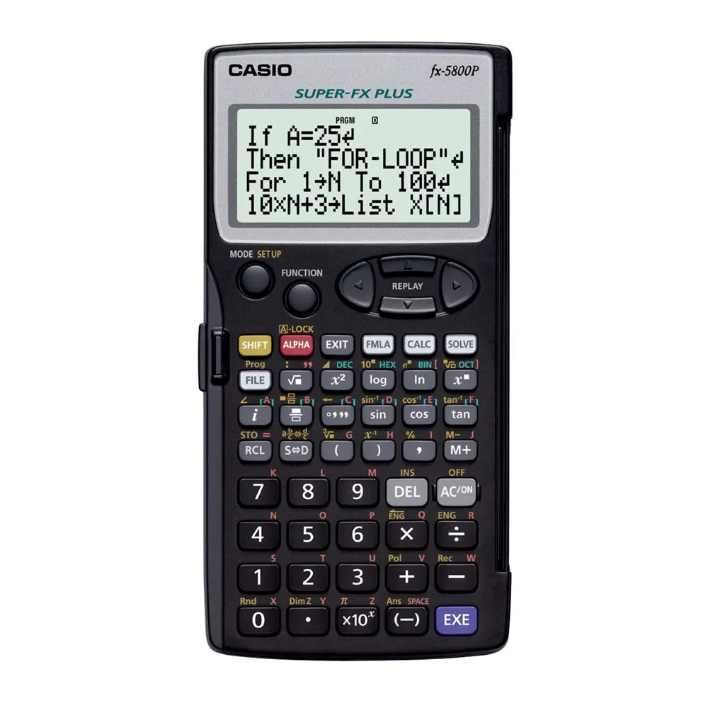 CASIO FX 5800 P Scientific Calculator, 4-Line Display, 664 Functions, Battery-Powered, Black