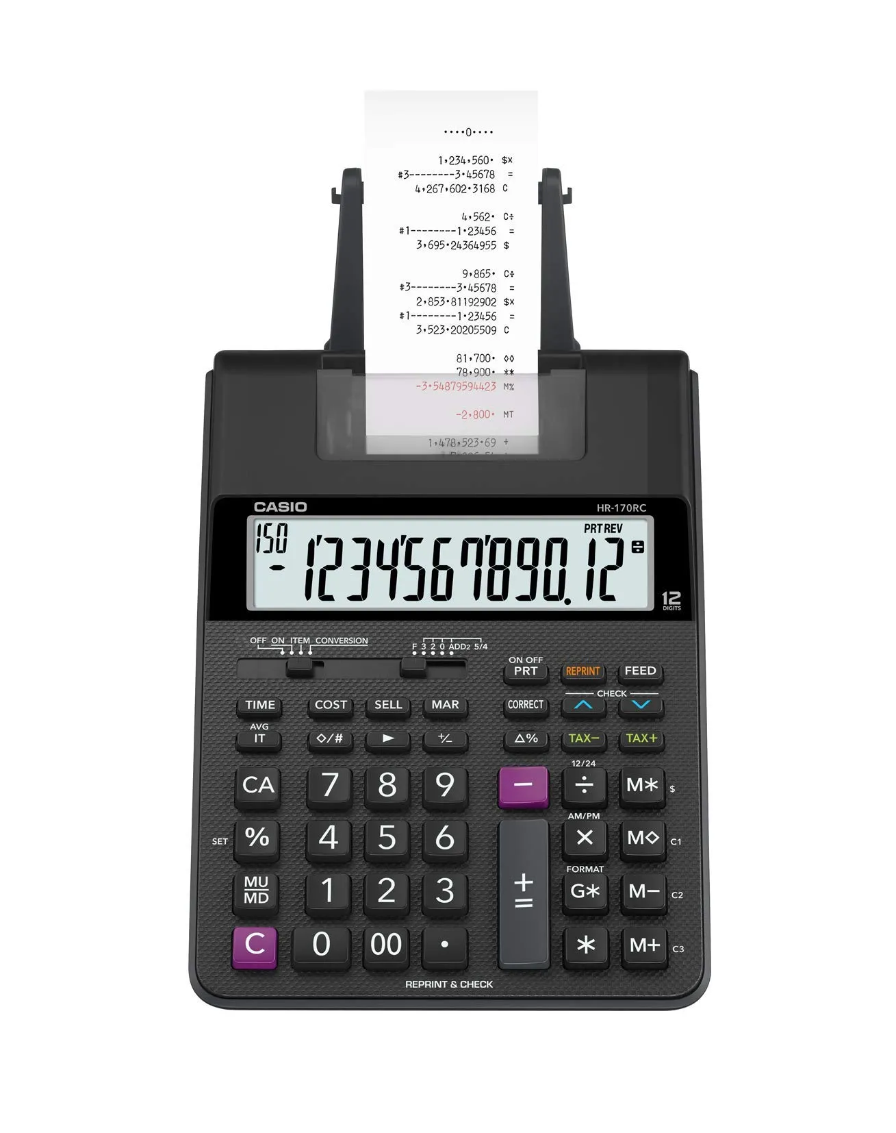 Casio HR-170RC Plus Desktop Printing Calculator with Cost/Sell/Margin Functionality