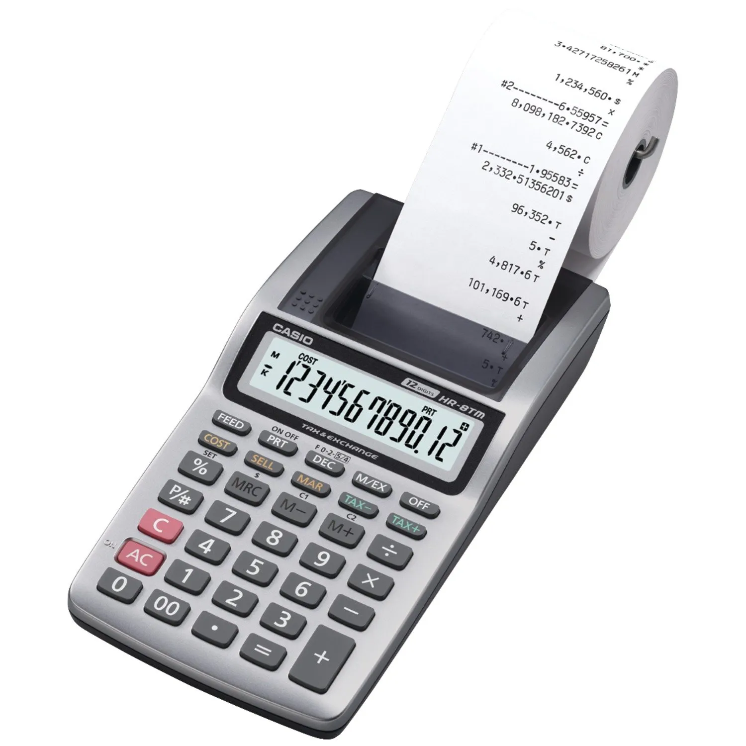 Casio HR-8TM Plus Handheld Printing Calculator - Portable Cost/Sell/Margin Features