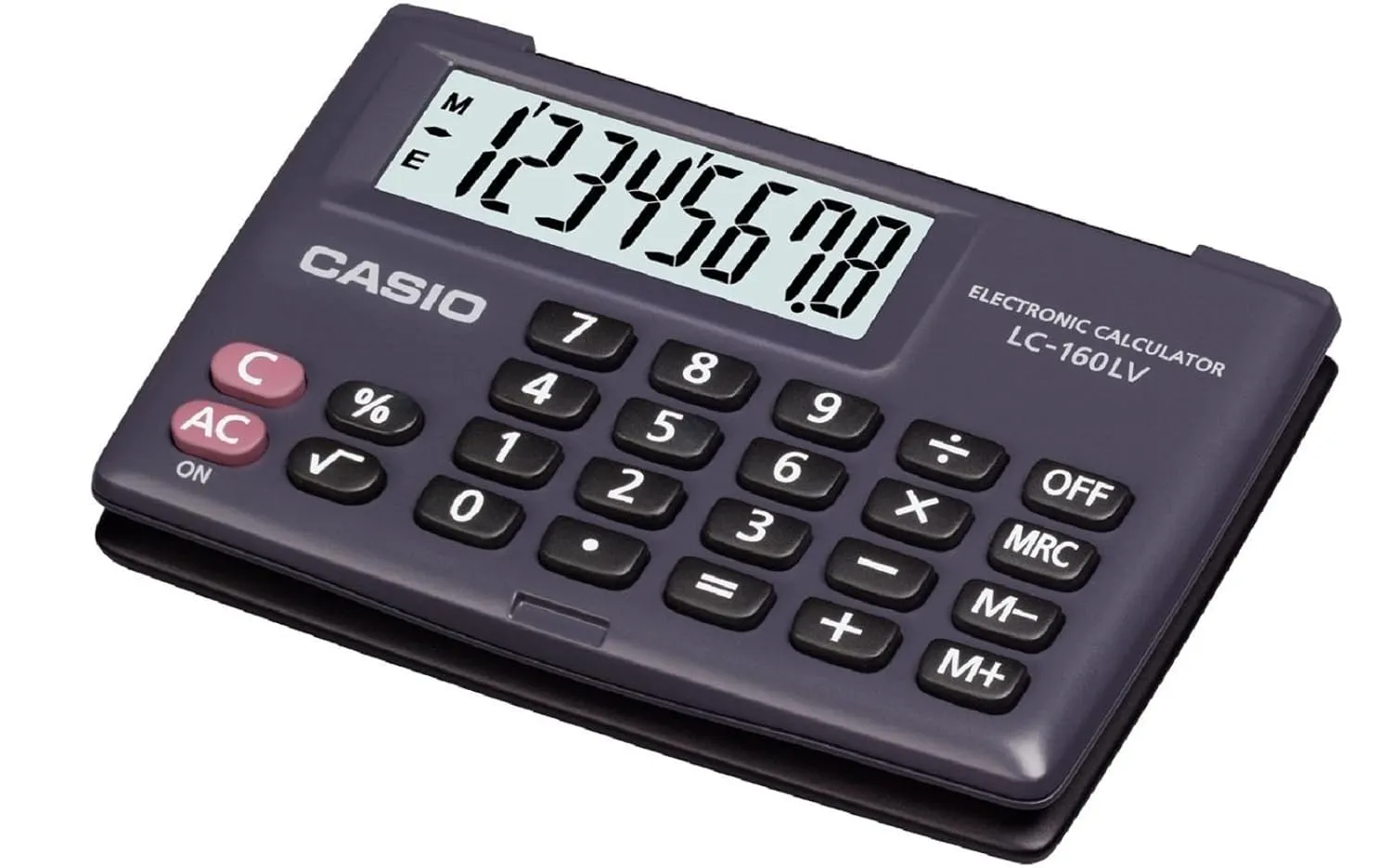 Casio Lc-160lv-bk-w Portable Calculator with 8-Digit Display and 360-Degree Folding Cover