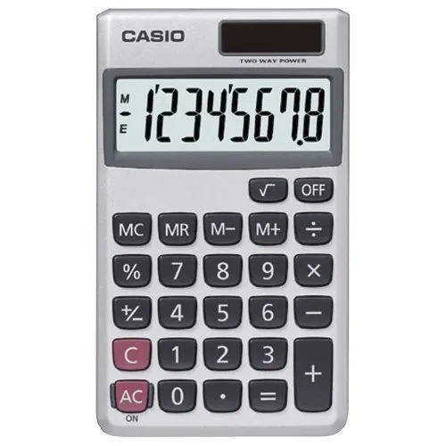 CASIO SL300VE/SL300SV 8-Digit Solar Calculator with Large Display and Independent Memory