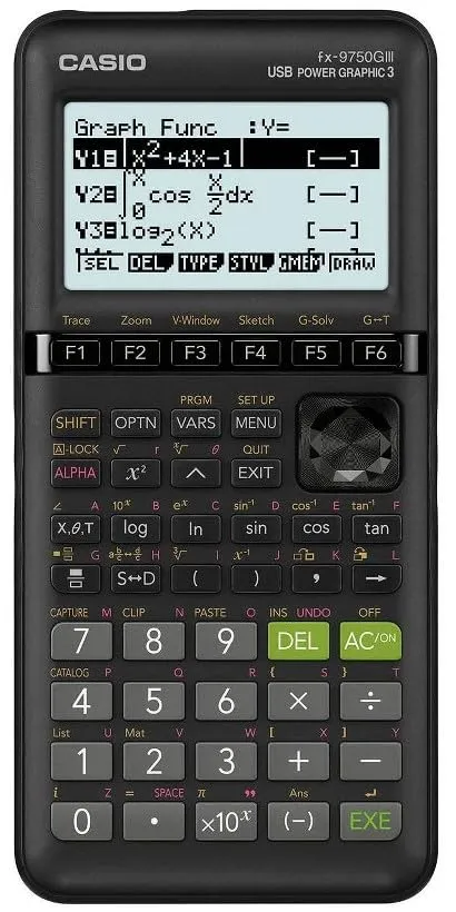 FX-9750GIII Graphing Calculator Python Case - Black, 21-Line Display, Interactive Equation Solver