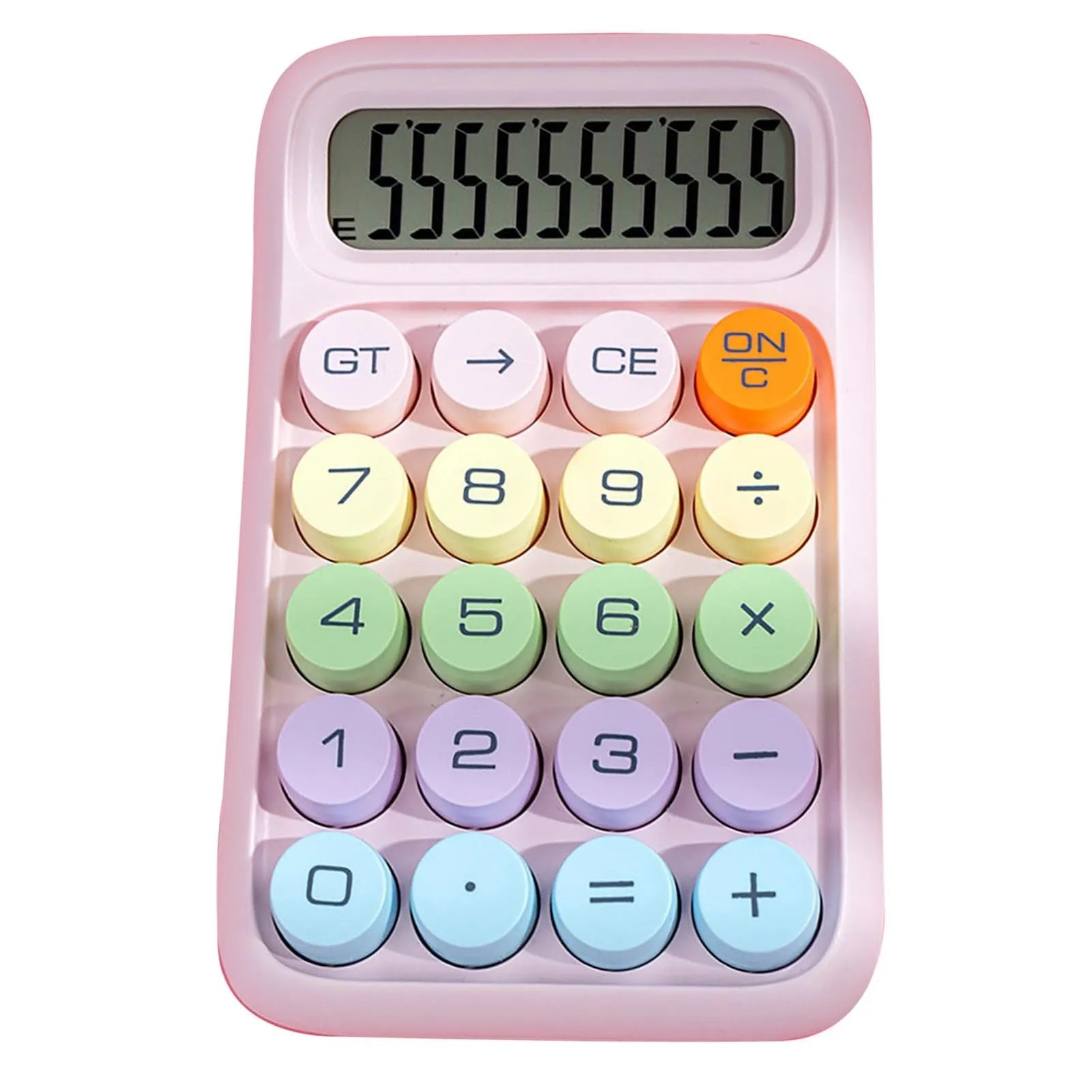 Handheld Pink Calculator with Large Display, Big Buttons, Battery Powered & Lightweight Design