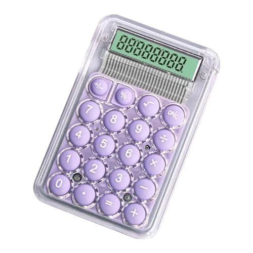 Mechanical Switch Calculator 8-Digit Large LCD Display, Ergonomic Design, Durable Plastic, YANIYA