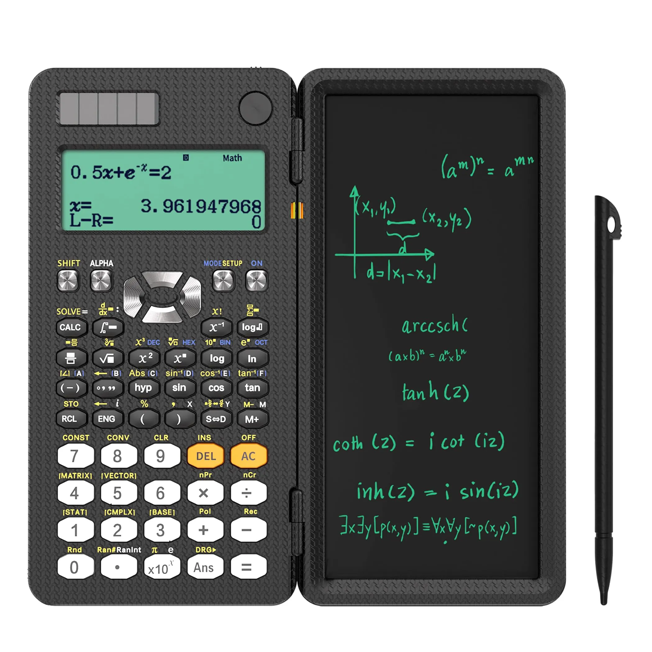 NEWYES 991ES Scientific Calculator with LCD Writing Tablet, 417 Functions, Solar-Powered