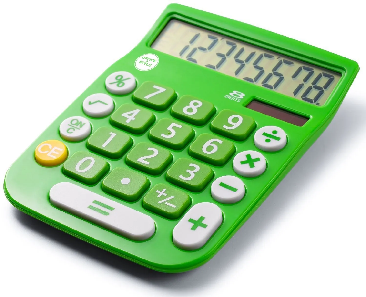 Office+Style A2DESKTOPGREEN 8-Digit Dual Powered Calculator with LCD Display in Green