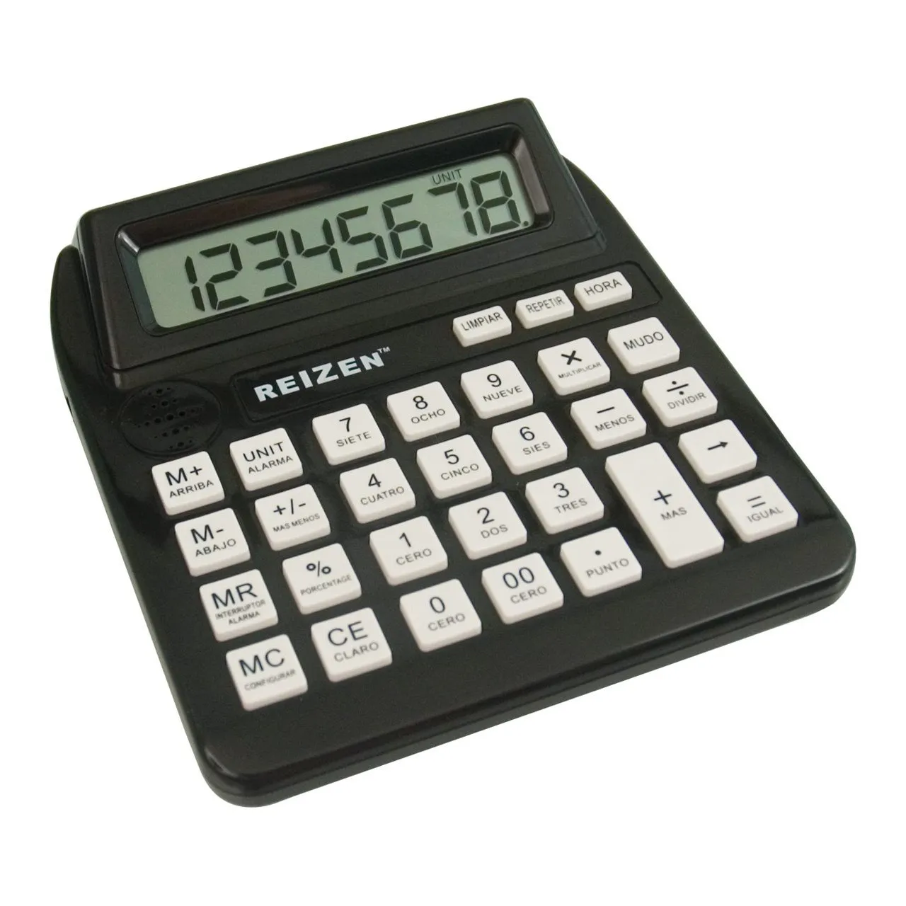 Reizen Talking Calculator - Spanish Voice Announcement, 8-Digit LCD, Adjustable Volume, Headphones