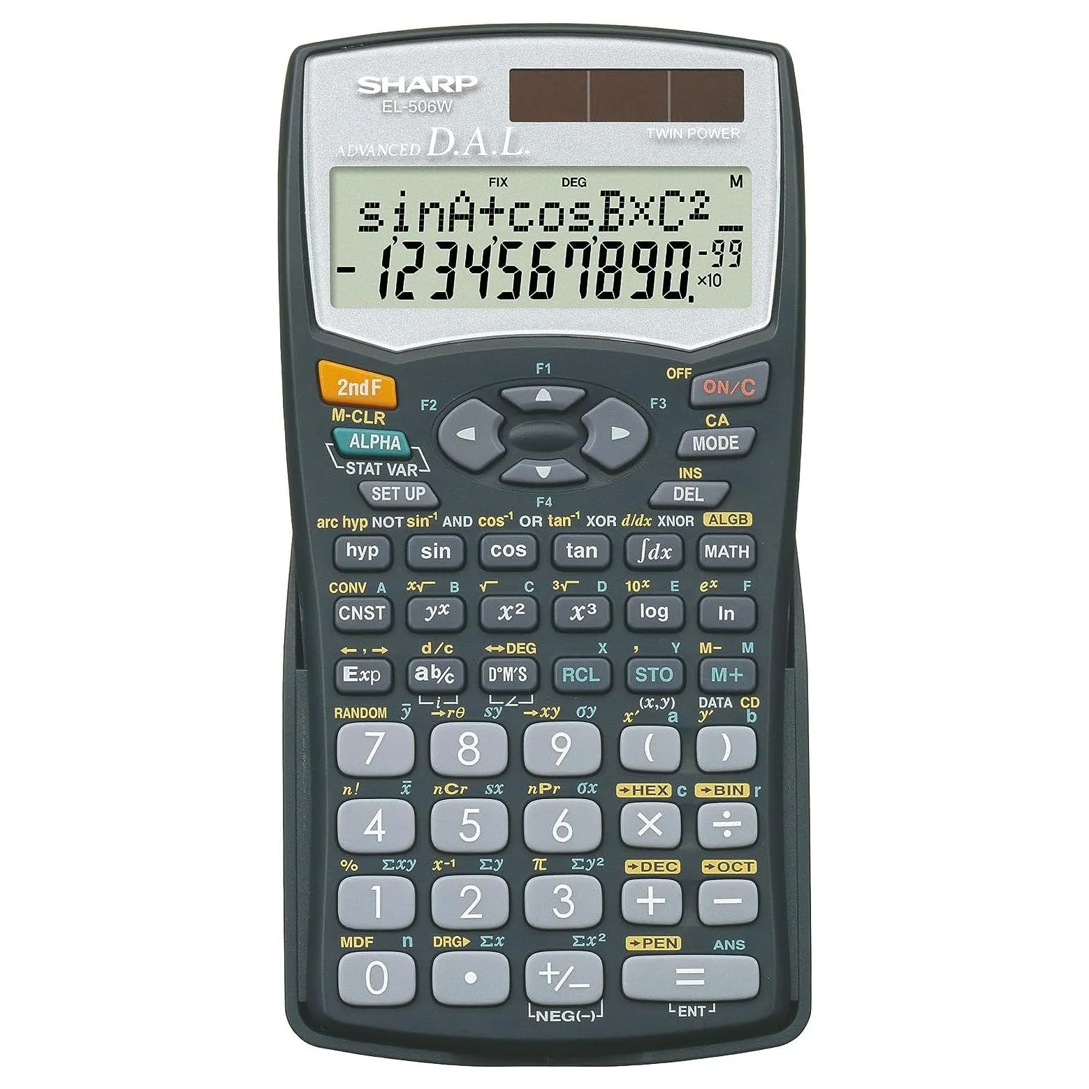 Sharp EL-506WBBK Scientific Calculator - 440 Functions, 12-Digit Display, Solar & Battery Powered