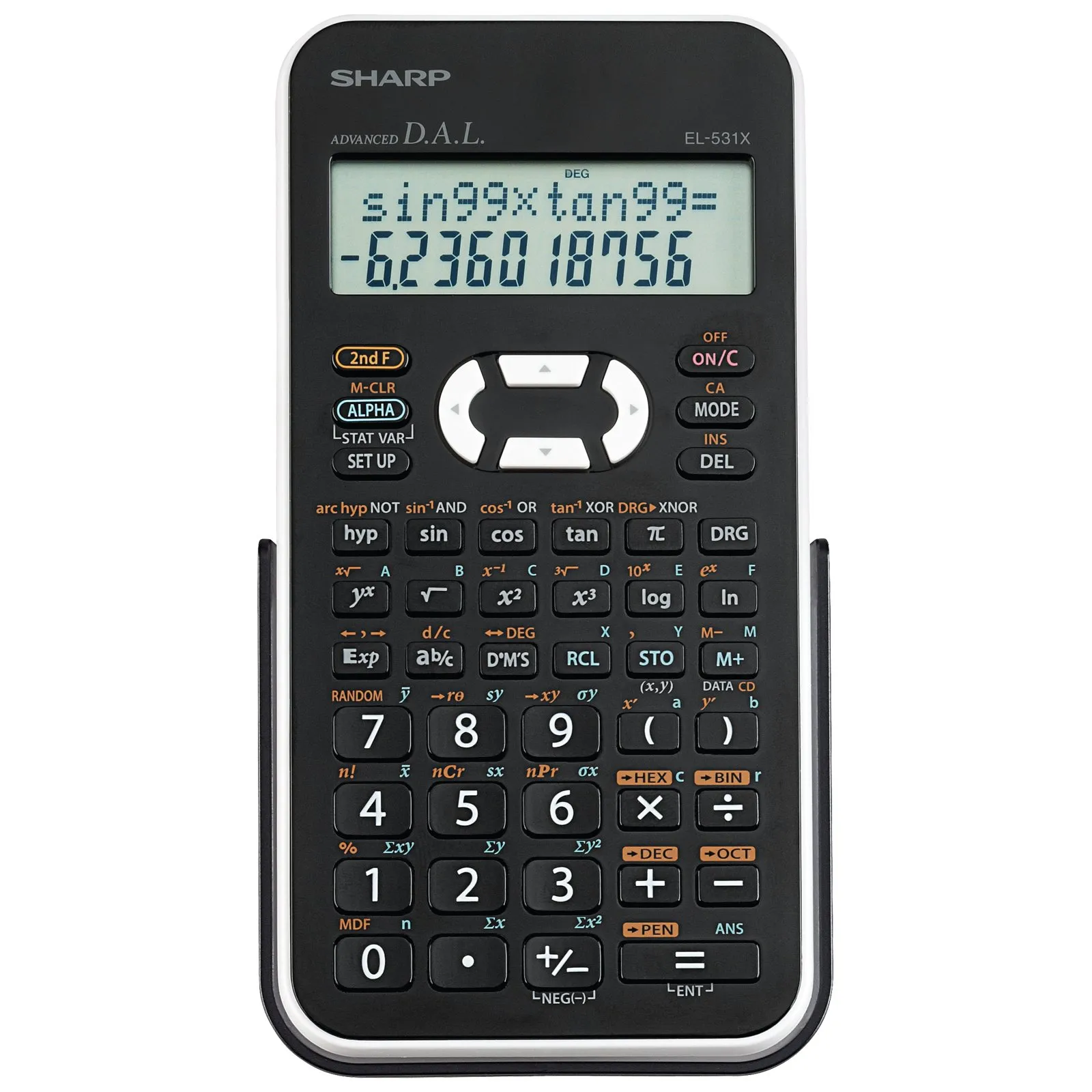 Sharp EL531XBWH Scientific Calculator 2-Line Display, 272 Functions, Black and White