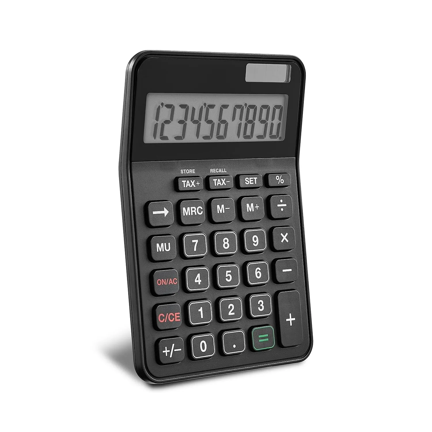 Staples 10-Digit Battery/Solar Desktop Calculator, Black, 2-Pack with LCD Display