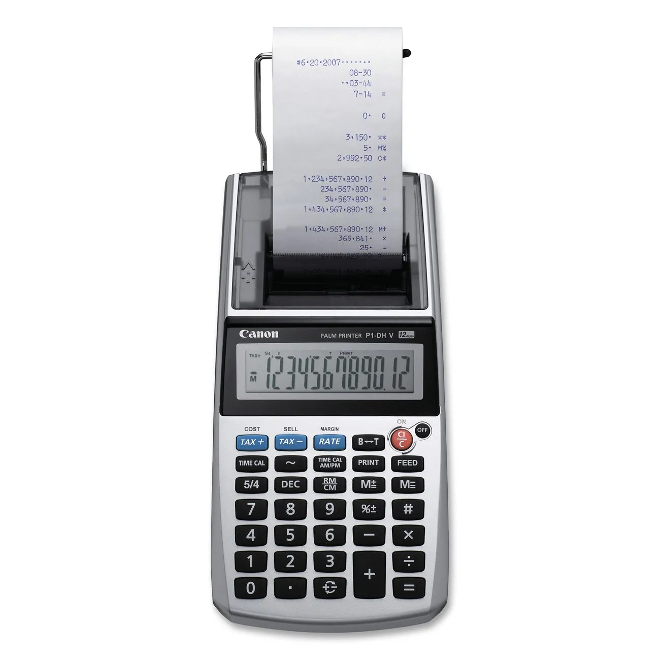 Stylish Canon PIDHV Printing Calculator with Advanced Functions, Silver Metallic Design