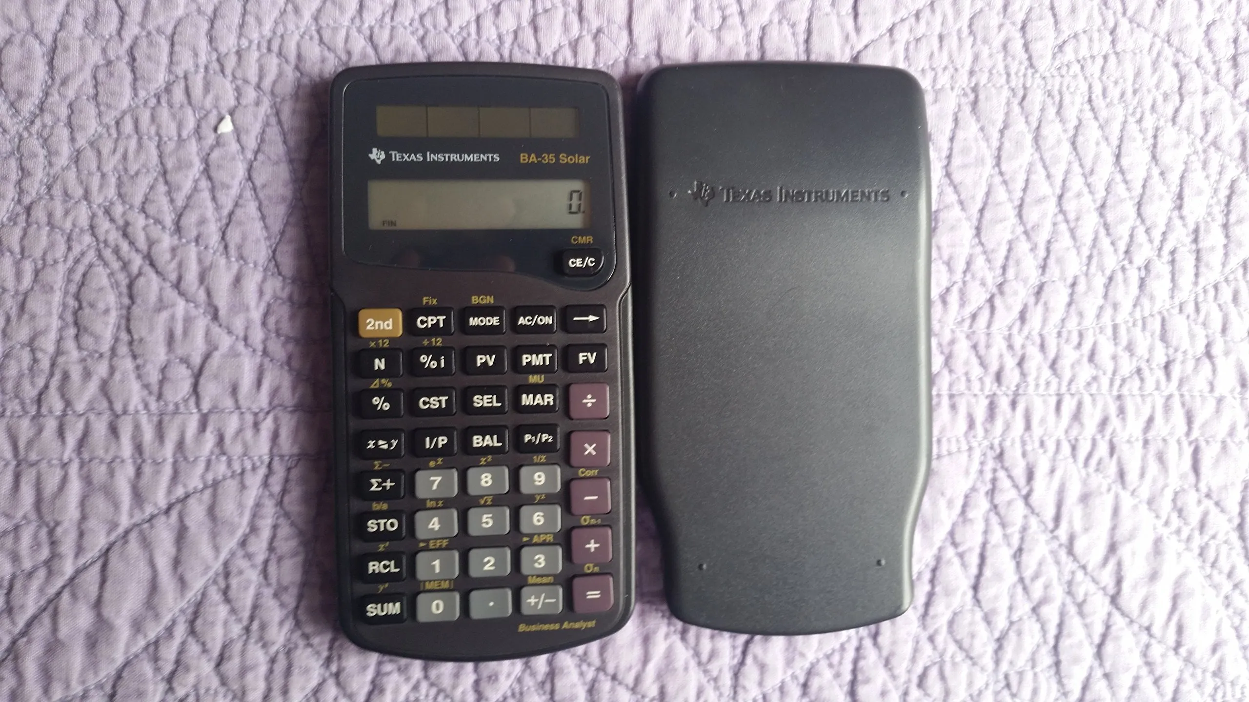 Texas Instruments BA35 Solar Calculator with Financial Functions, Protective Case, No Batteries