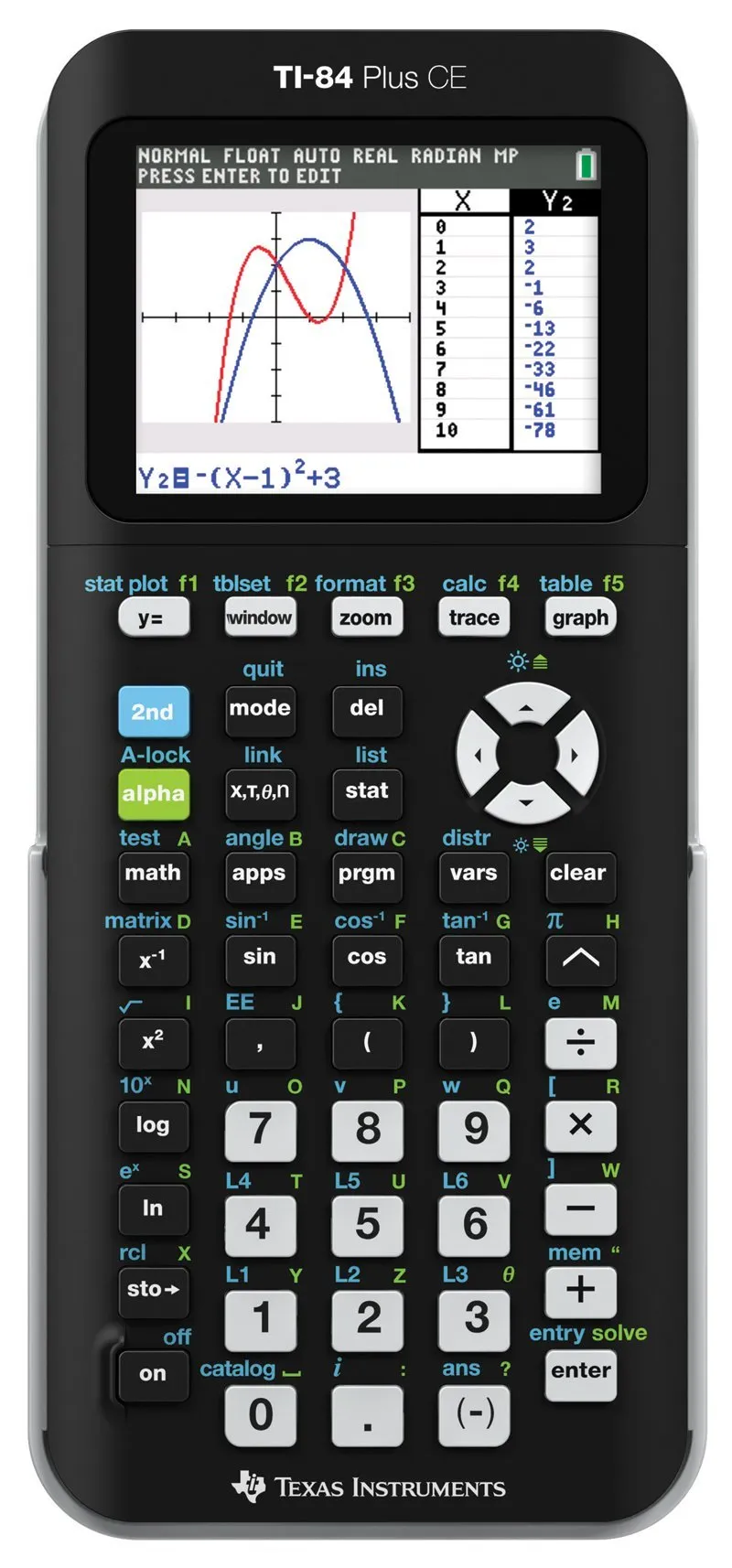 Texas Instruments Plus CE Graphing Calculator - Black, Frustration-Free Packaging