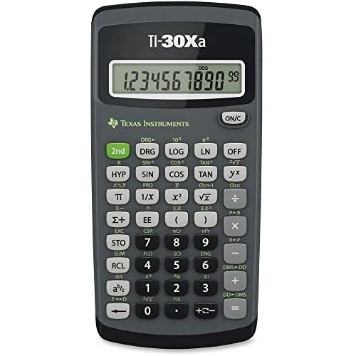 Texas Instruments TI-30Xa Scientific Calculator with 10-Digit Display for Math & Science