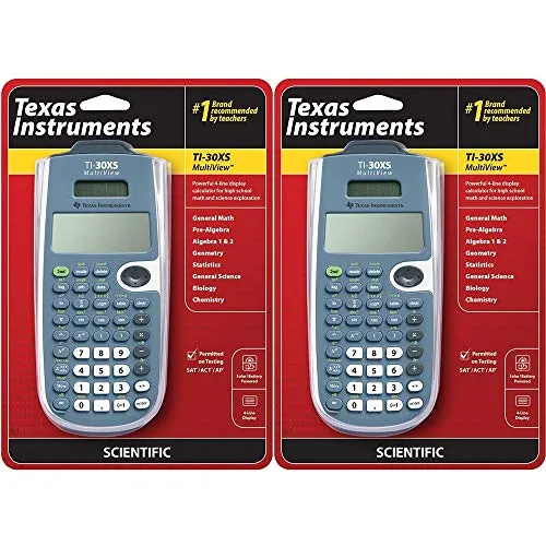 Texas Instruments TI-30XS Multiview Scientific Calculator 2 Pack - Solar & Battery Powered