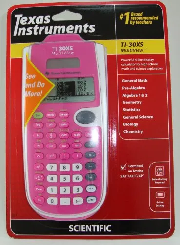 Texas Instruments TI-30XS Multiview Scientific Calculator in Pink - 4-Line LCD Display