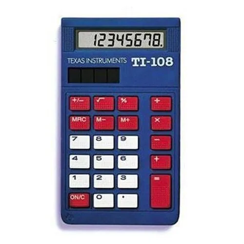 Texas Instruments TI108 6-Function Solar Calculator for Students, Durable Design