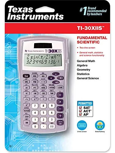 TI-30XIIS™ Lavender Scientific Calculator - Professional Grade, 2-Line Display, Solar & Battery Powered