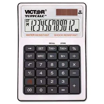 TUFFCALC Desktop Calculator, 12-Digit LCD, Water-Resistant, Shock-Resistant, Texas Instruments